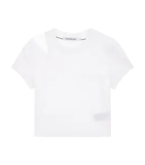 Shoulder Cut-Out Baby T-Shirt White