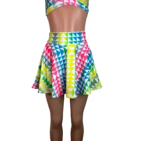 Skater Skirt - Neon Tetris