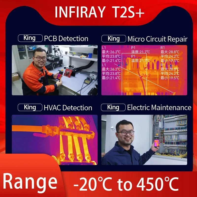 T2S Plus Mobile Phone Infrared Thermal Imager PCB Circuit Failure Test Tool Thermometer Thermal Camera for iPhone Andriod