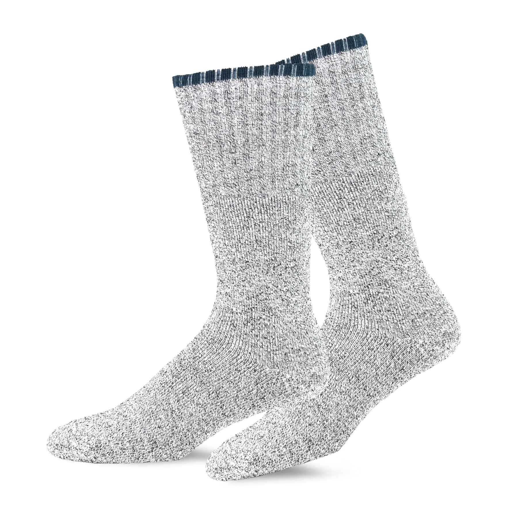 TeeHee Socks Men's Thermal Cotton Crew Blue Stripe 2-Pack (50765)