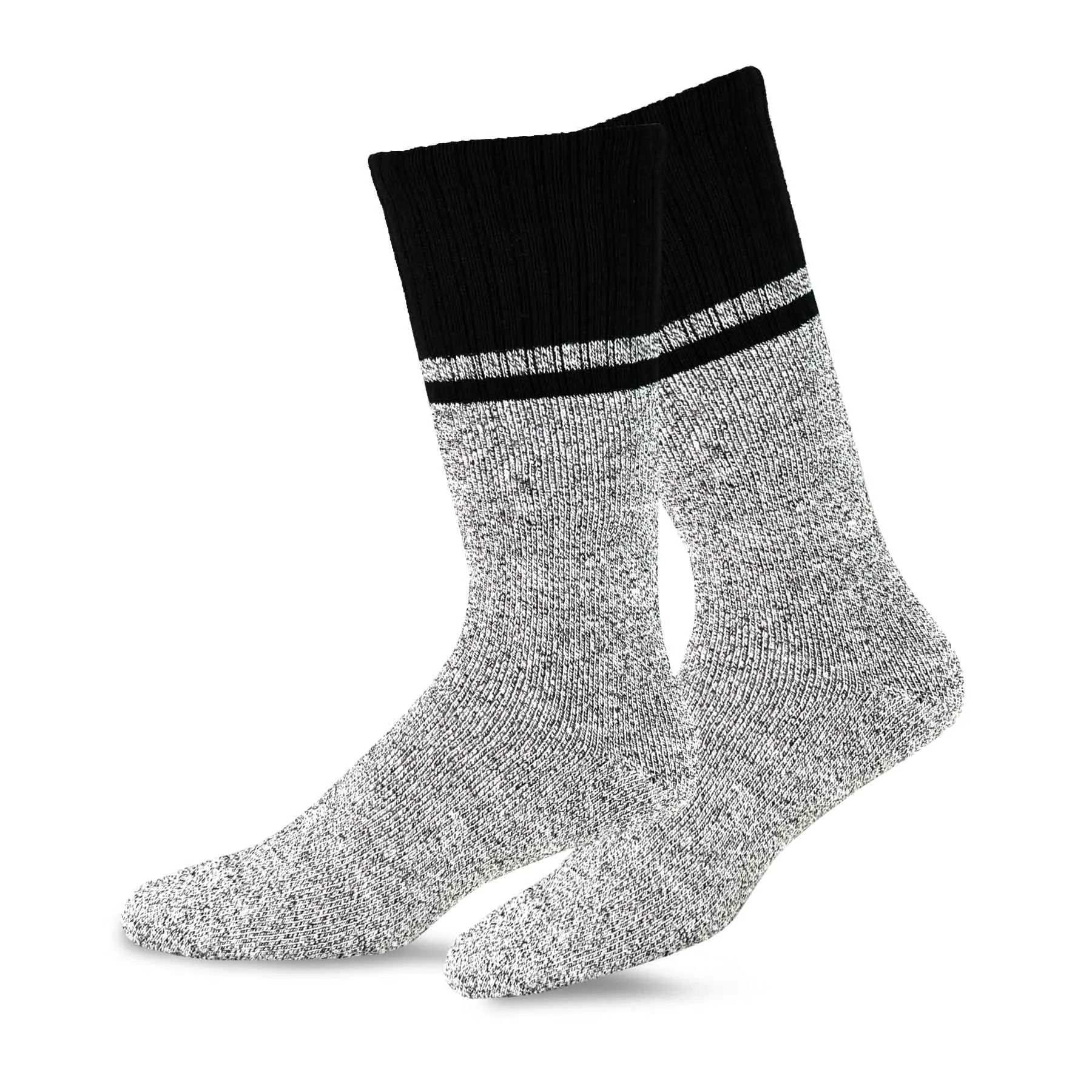 TeeHee Socks Men's Thermal Cotton Crew Solid Black/Green 4-Pack (50766)