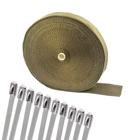Titanium exhaust wrap 2in x 98ft   20 Stainless steel zip ties
