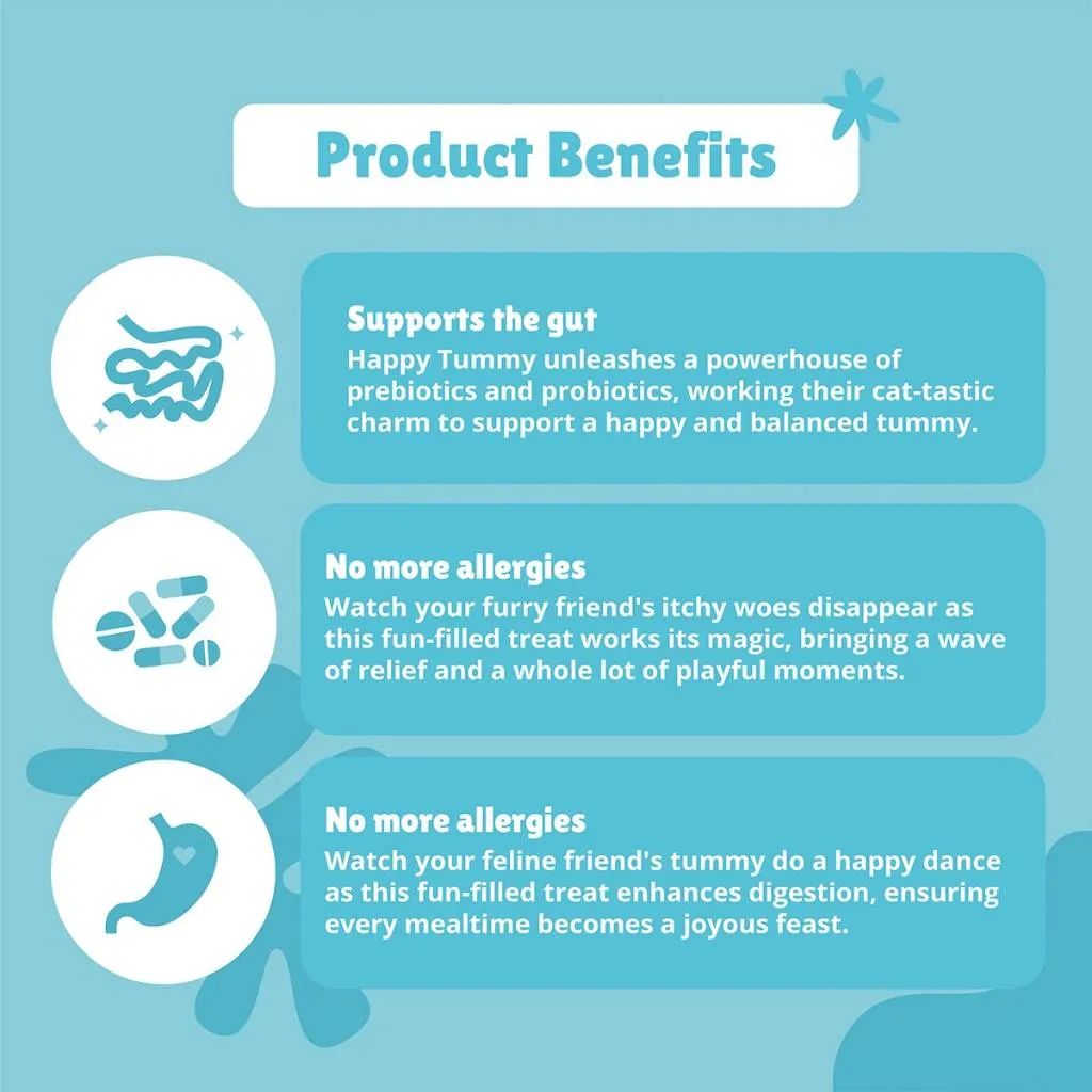 Triple Care Bundle - Pro Immune, Happy Tummy, & Silky Fur - Cat Supplement Treats