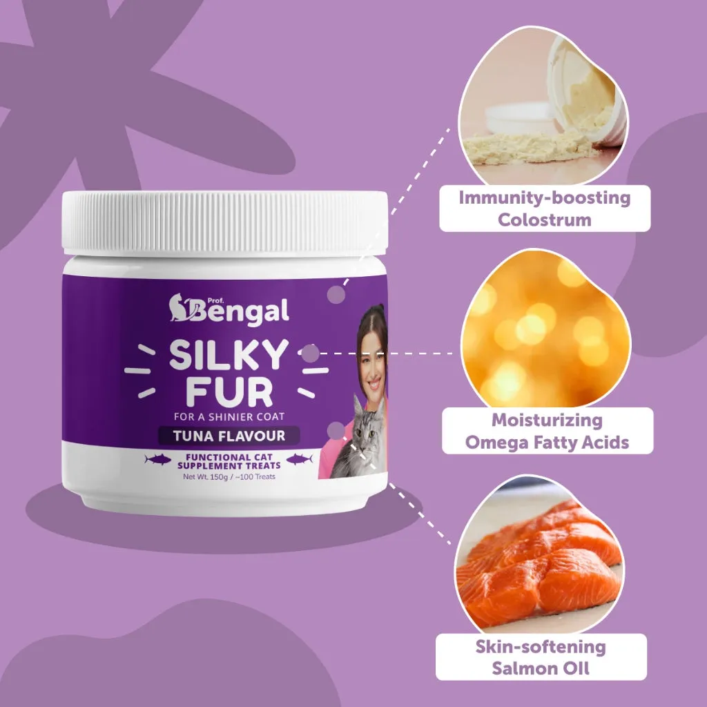 Triple Care Bundle - Pro Immune, Happy Tummy, & Silky Fur - Cat Supplement Treats