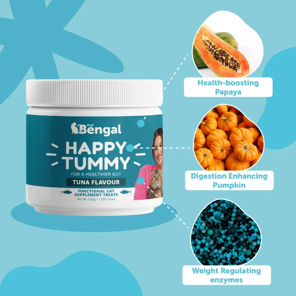 Triple Care Bundle - Pro Immune, Happy Tummy, & Silky Fur - Cat Supplement Treats