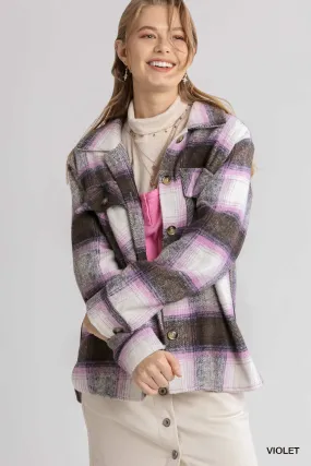 Umgee Violet Plaid Shacket