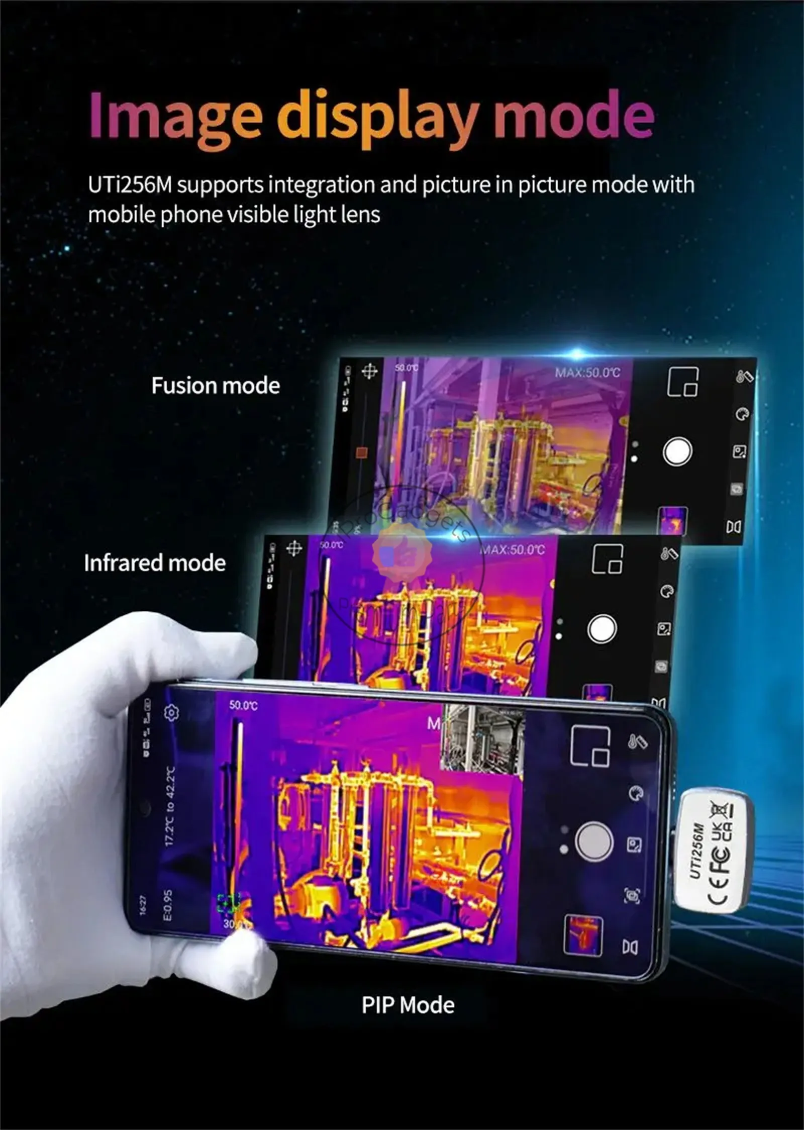 UNI-T Thermal Camera Mobile Phone UTI256M UTI260M 256x192 Pixel Infrared Thermal Imager for Android Type-C Equipment Detection