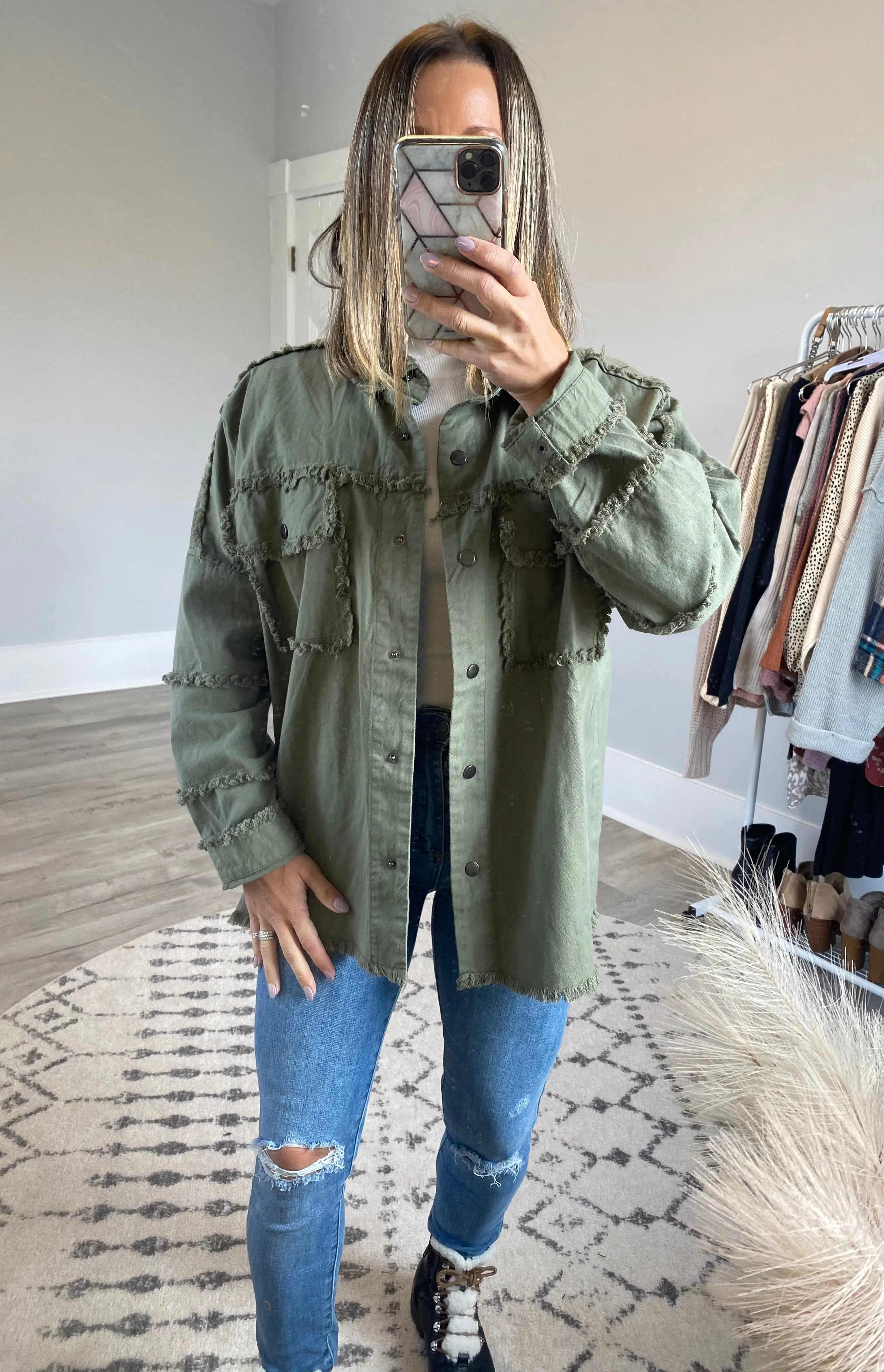 *UTILITY SHACKET OLIVE