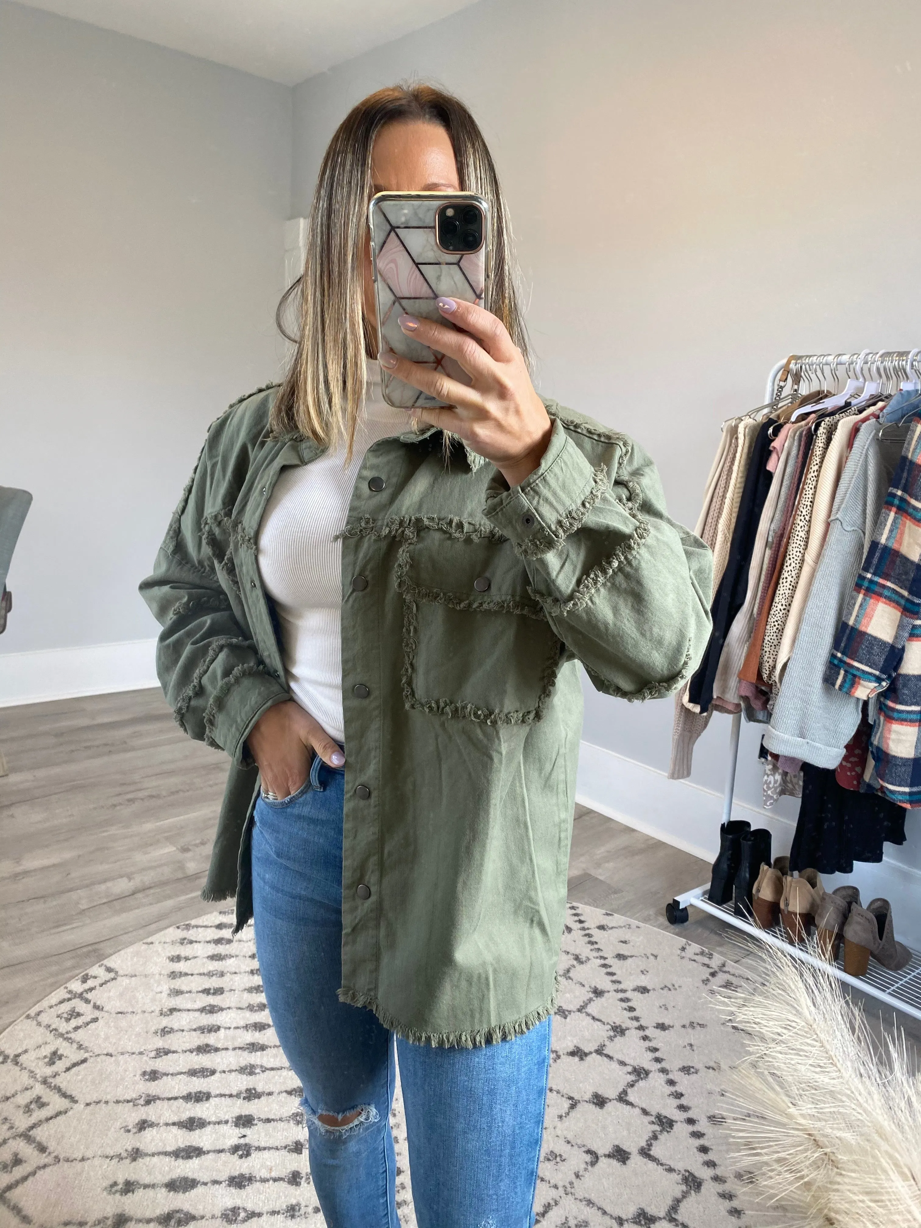 *UTILITY SHACKET OLIVE