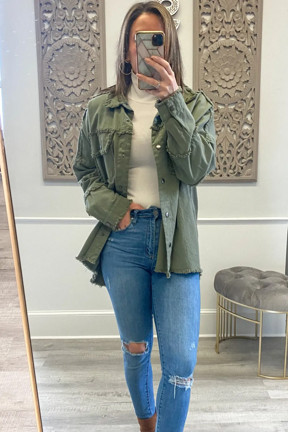 *UTILITY SHACKET OLIVE