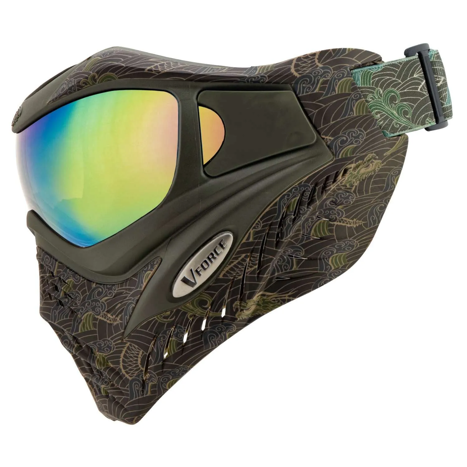V-Force Grill SE Paintball Mask Goggle - Dragon Fury w/ Quicksilver Lens