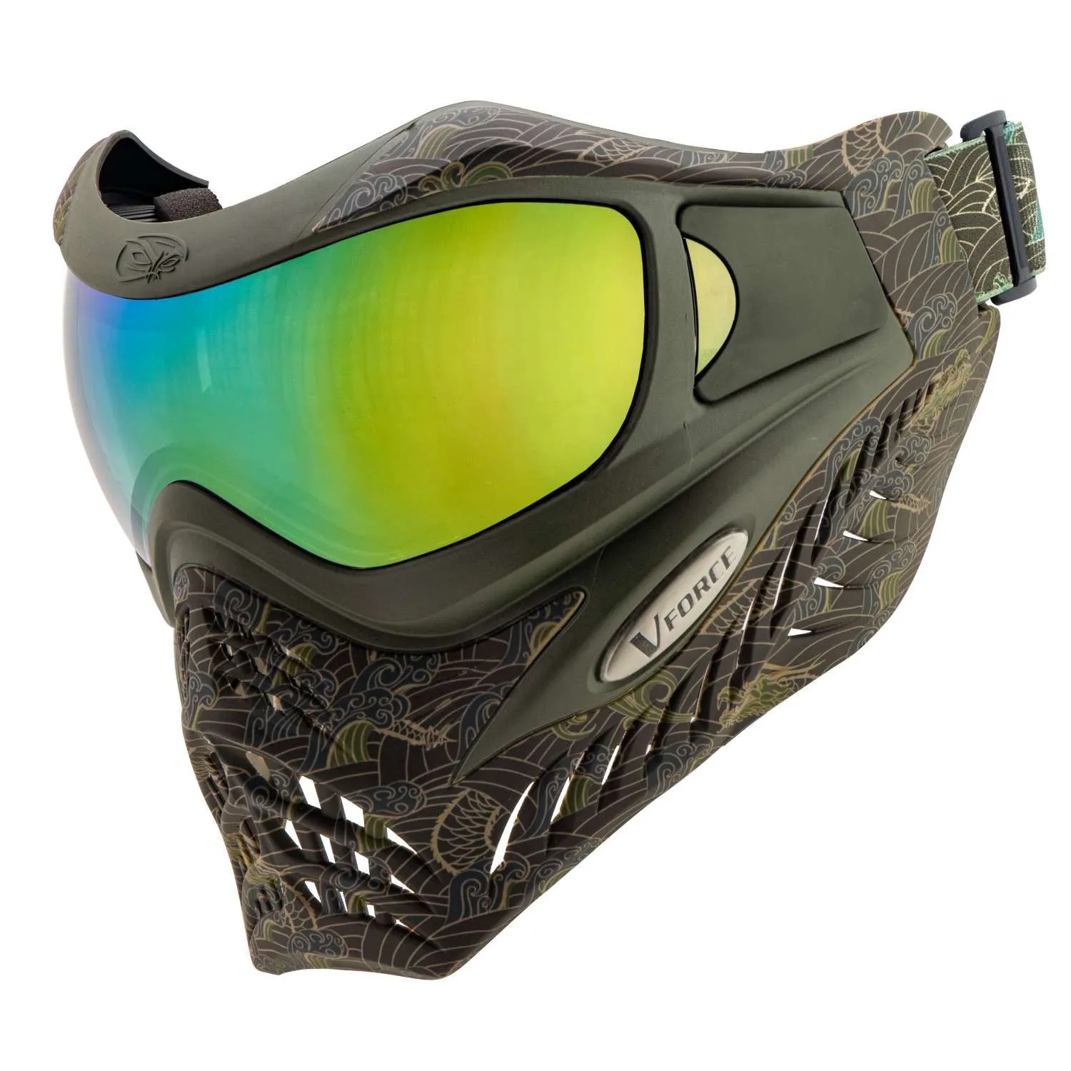 V-Force Grill SE Paintball Mask Goggle - Dragon Fury w/ Quicksilver Lens