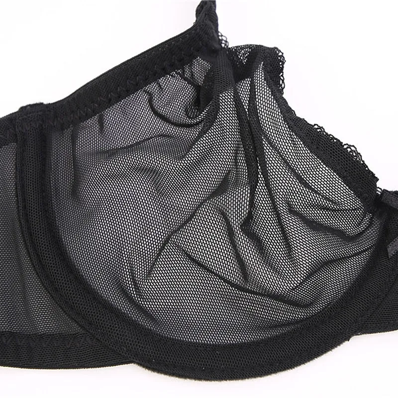 VenusFox Varsbaby Sexy See-Through Underwear Transparent High-Waist Briefs Yarn Bra And Panty Set