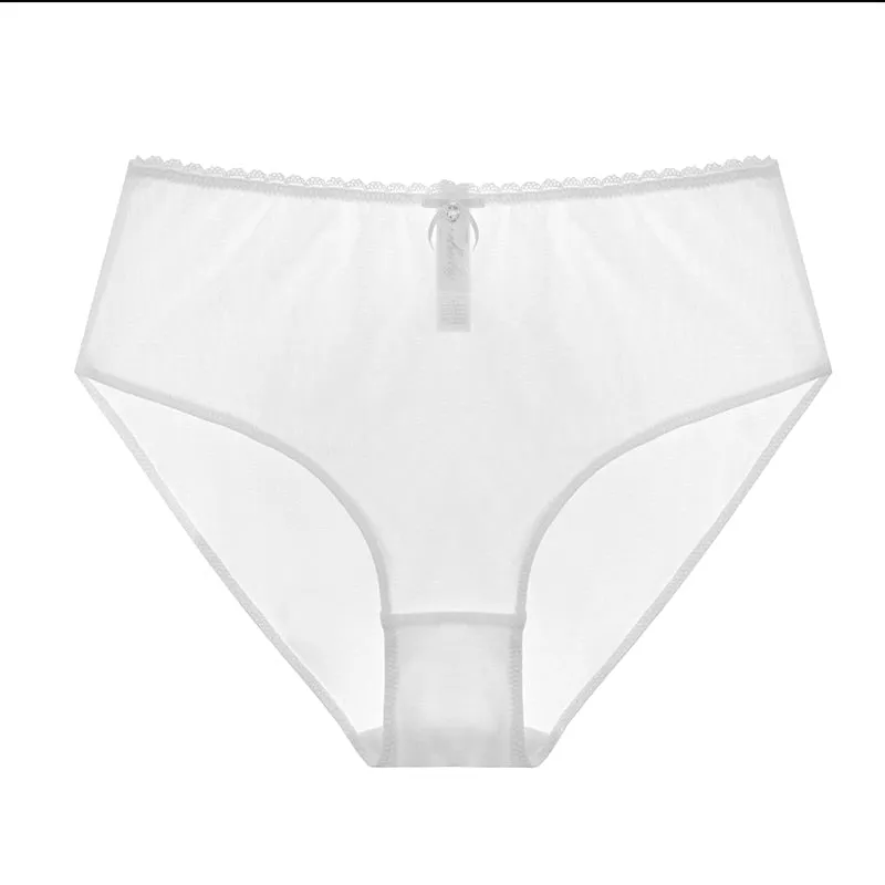 VenusFox Varsbaby Sexy See-Through Underwear Transparent High-Waist Briefs Yarn Bra And Panty Set