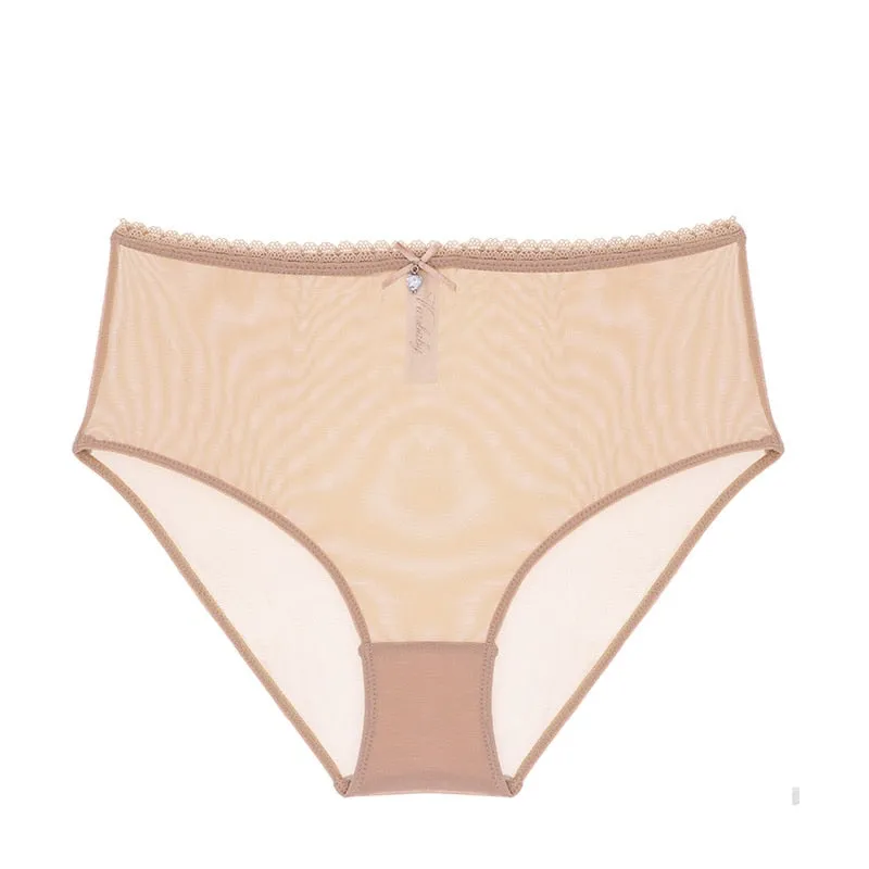 VenusFox Varsbaby Sexy See-Through Underwear Transparent High-Waist Briefs Yarn Bra And Panty Set