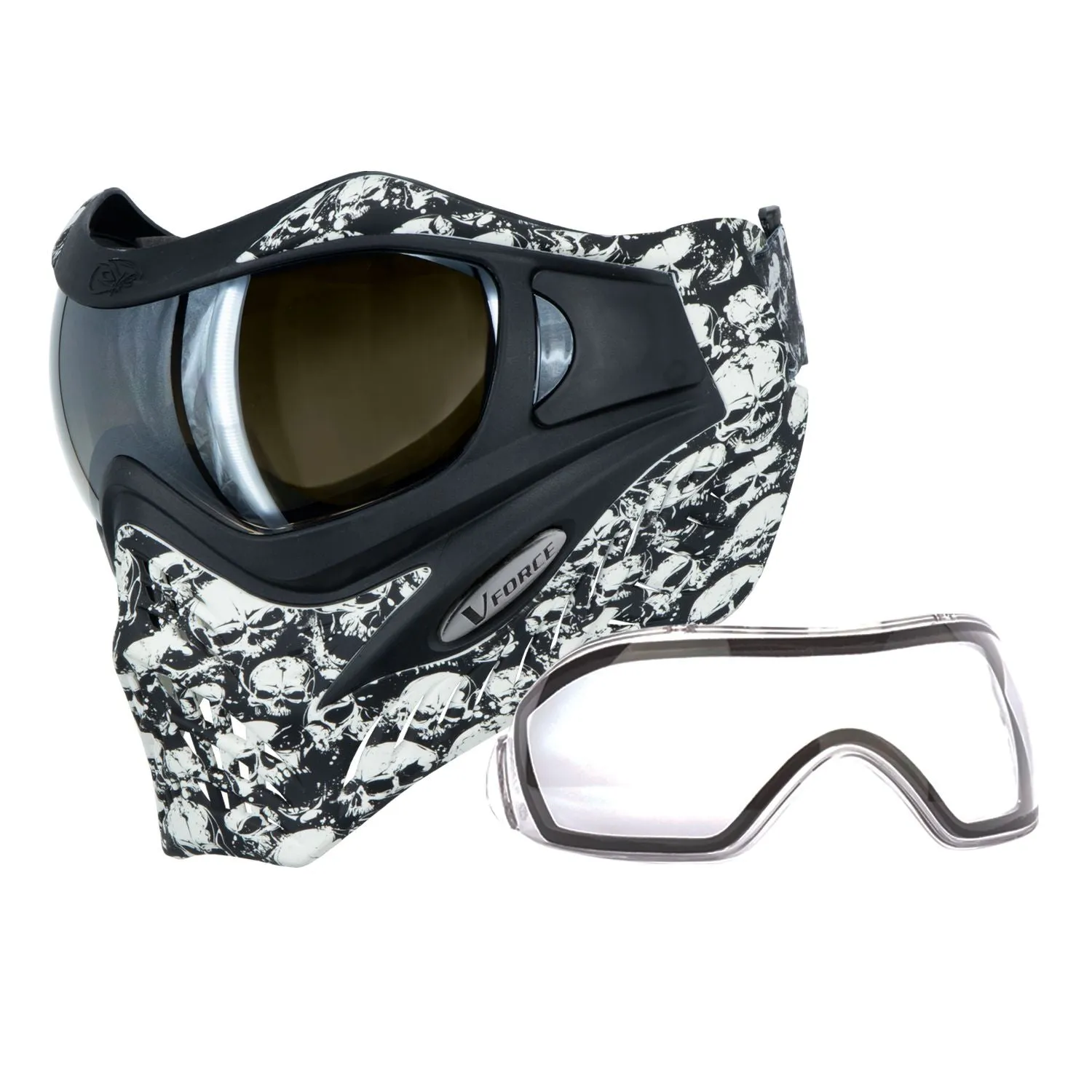 VForce Grill SE Catacomb with Quicksilver & Clear Thermal Lens - Black/White Skulls