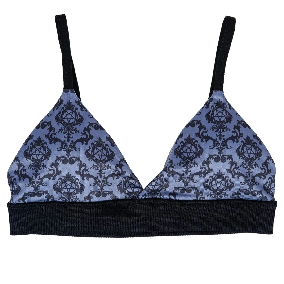 Victorian Damask Print Thong And Bra Set