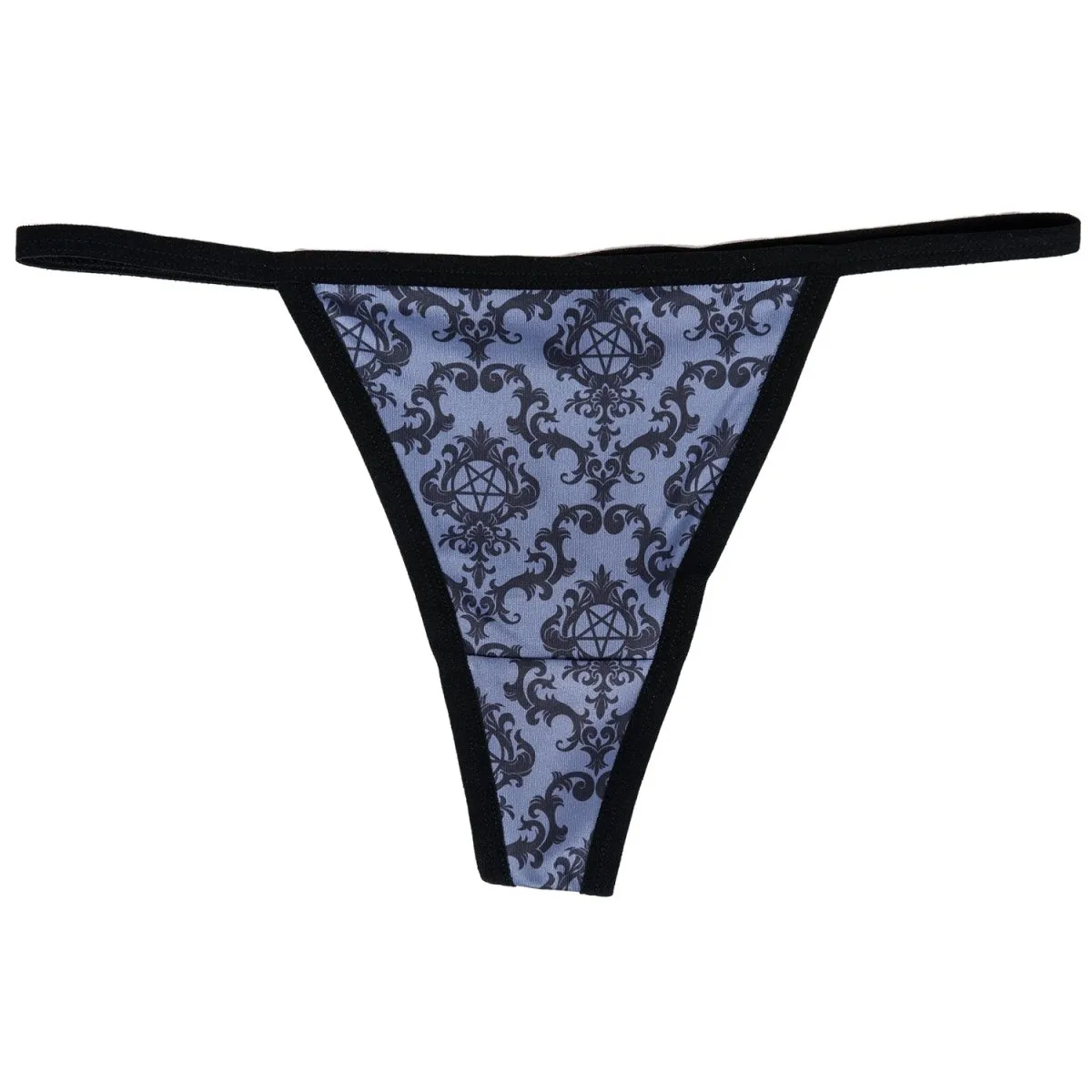 Victorian Damask Print Thong And Bra Set