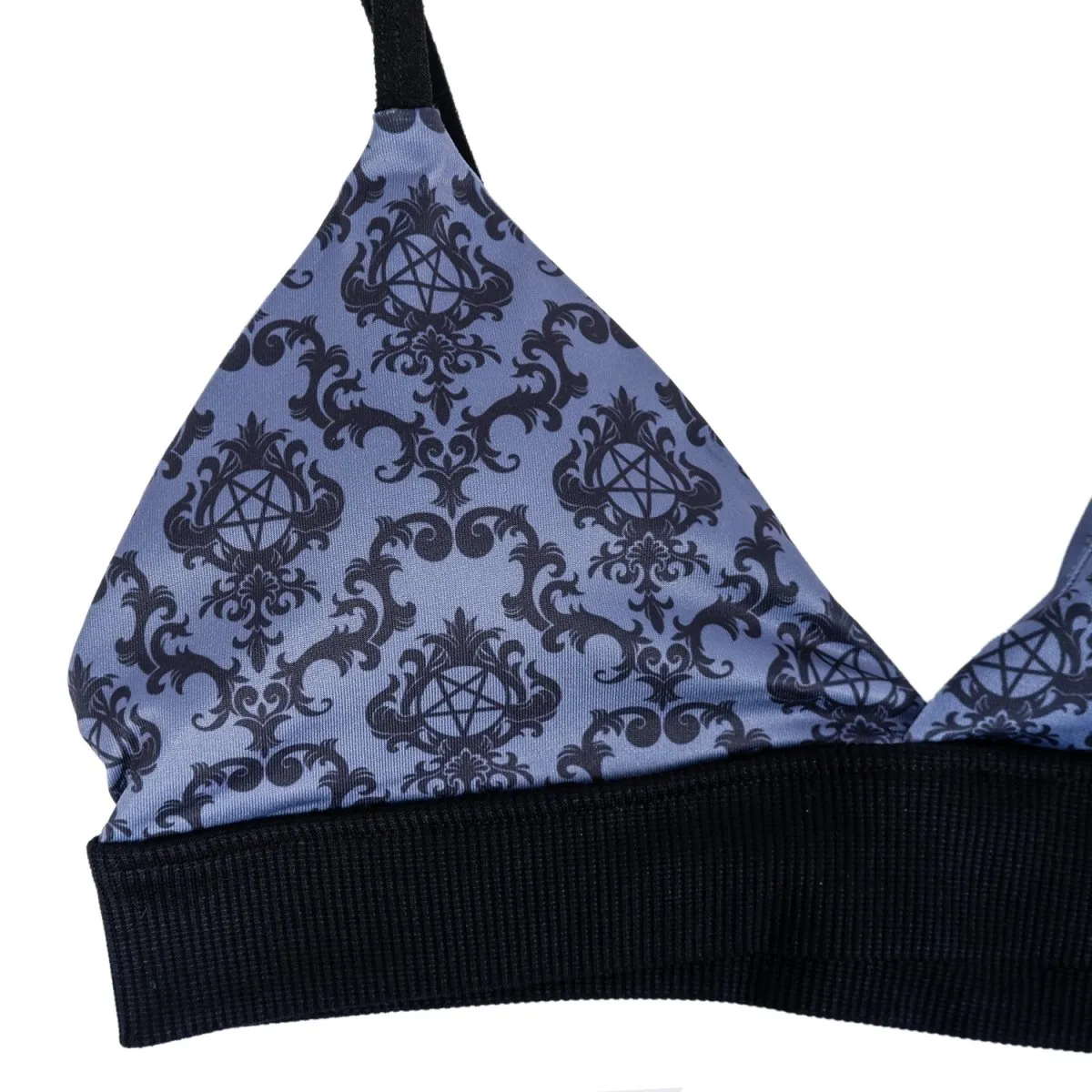 Victorian Damask Print Thong And Bra Set