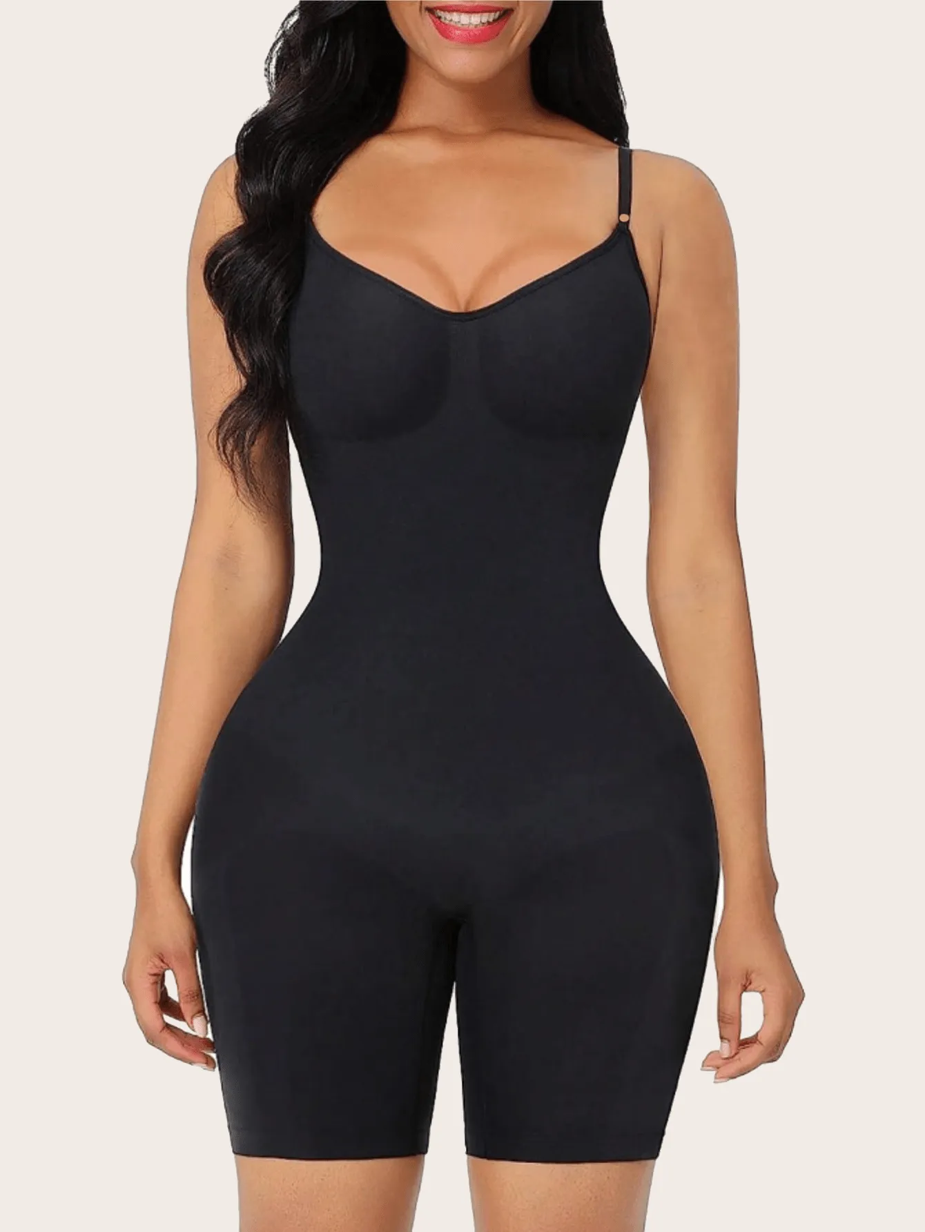 Women's Bodycon Shapewear Bodysuit with Tightening Straps & Full Chest