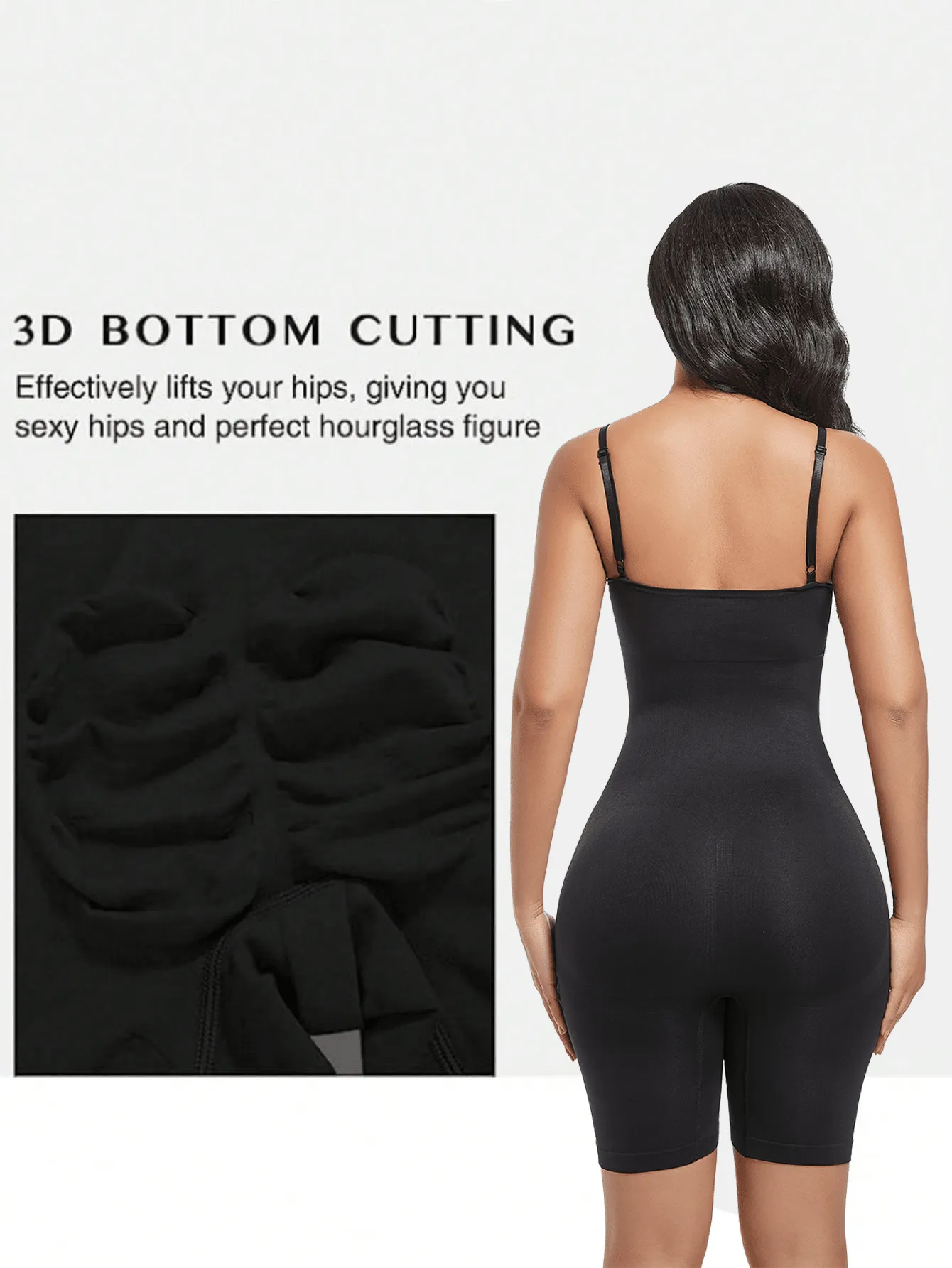 Women's Bodycon Shapewear Bodysuit with Tightening Straps & Full Chest