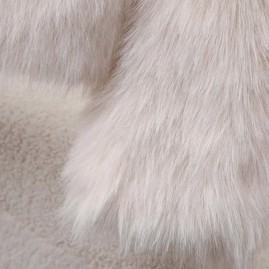 Women's Plush Faux Fur Coat with Pockets