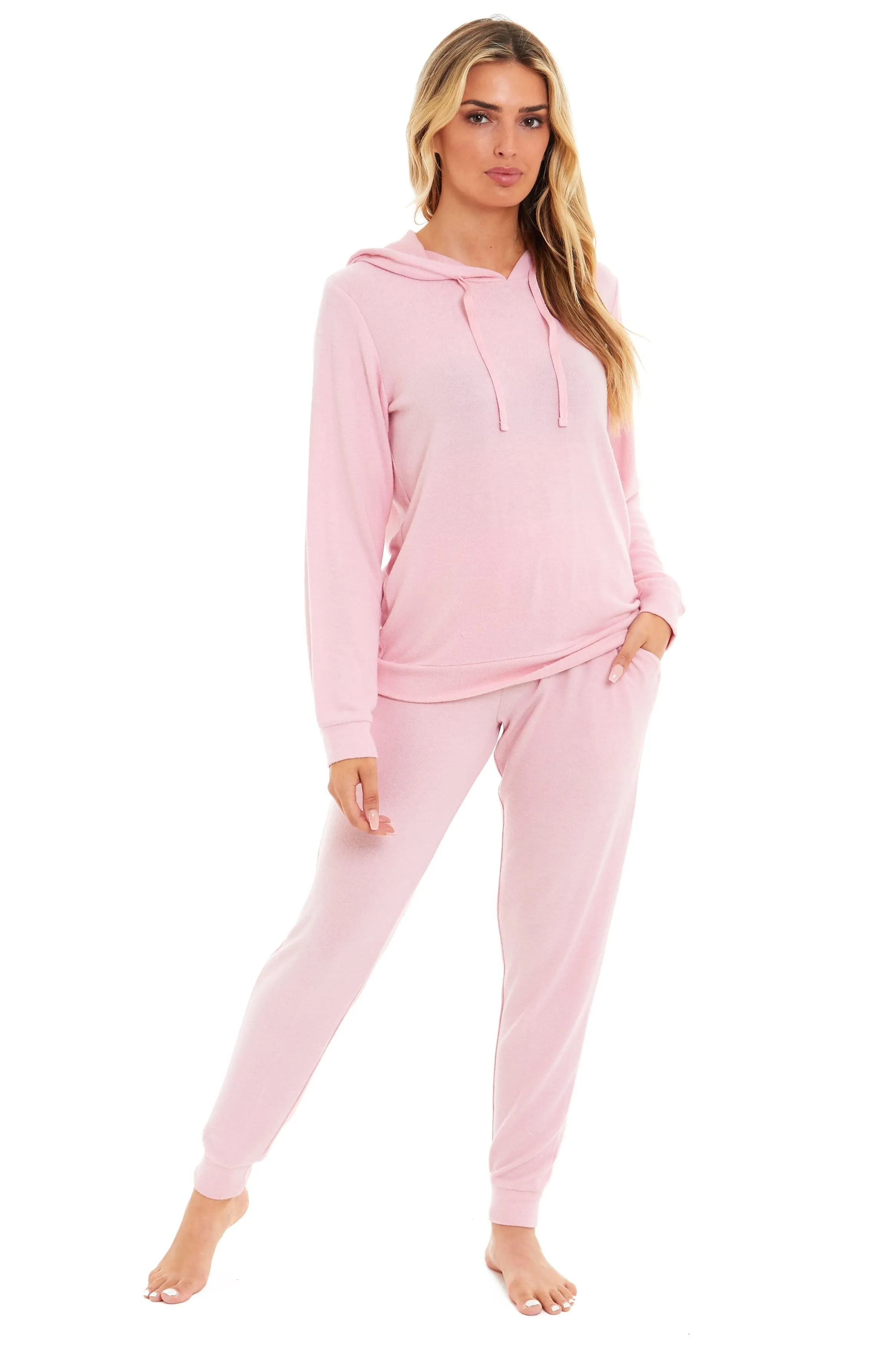 Women's Super Cosy Hooded Pyjama Set Soft Brushed Polyester Viscose Loungewear Warm and Elegant Nightwear Various Colours UK Sizes 8-22 by Daisy Dreamer
