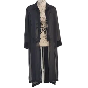 X.Lab Designer black chiffon long layering coat, size 10
