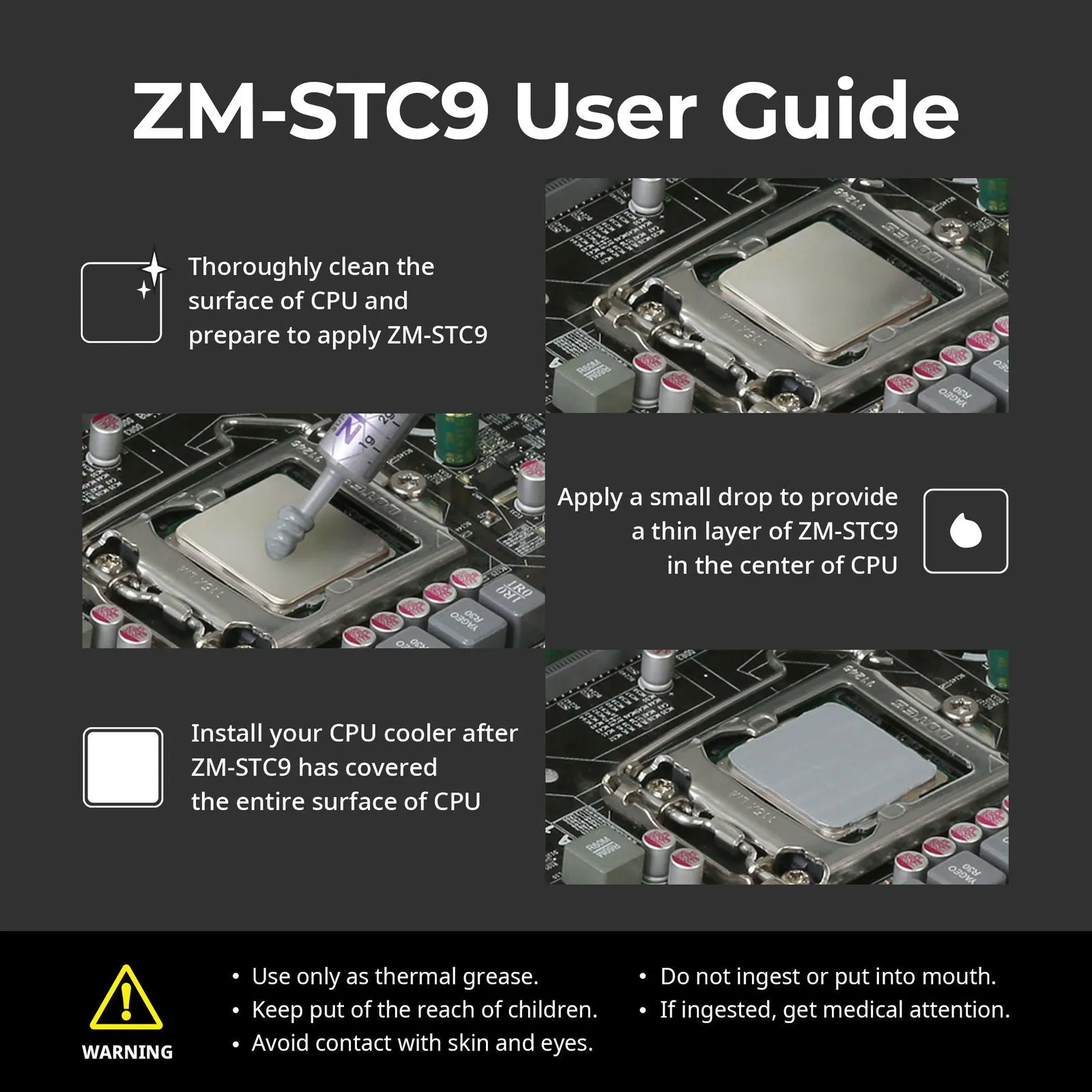 Zalman ZM-STC9 Superconducting Thermal Grease Paste Compound (4g) for CPU / GPU Cooler