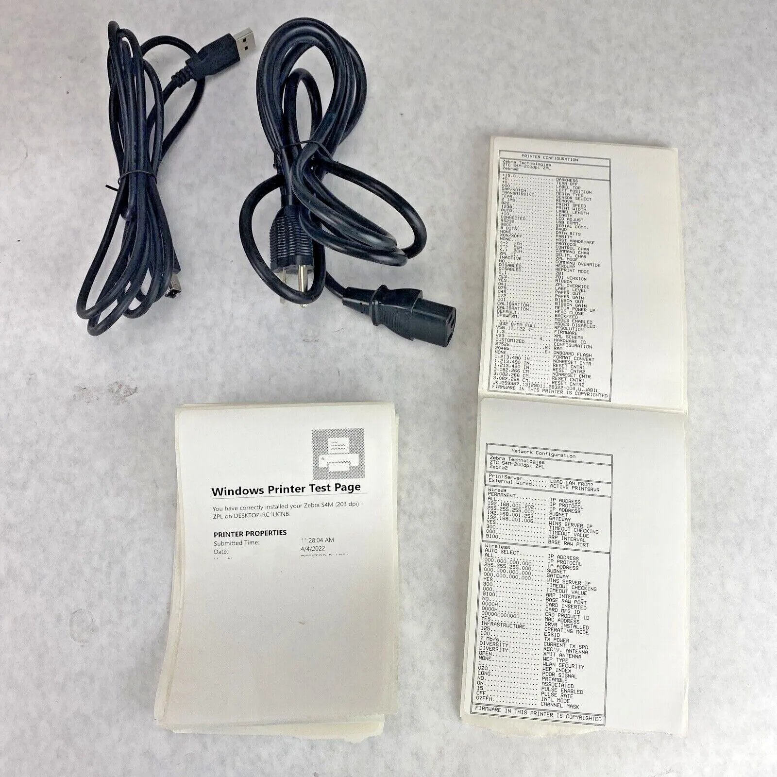 Zebra Stripe S4M Thermal Shipping Label Printer with 4x6" labels TESTED GOOD
