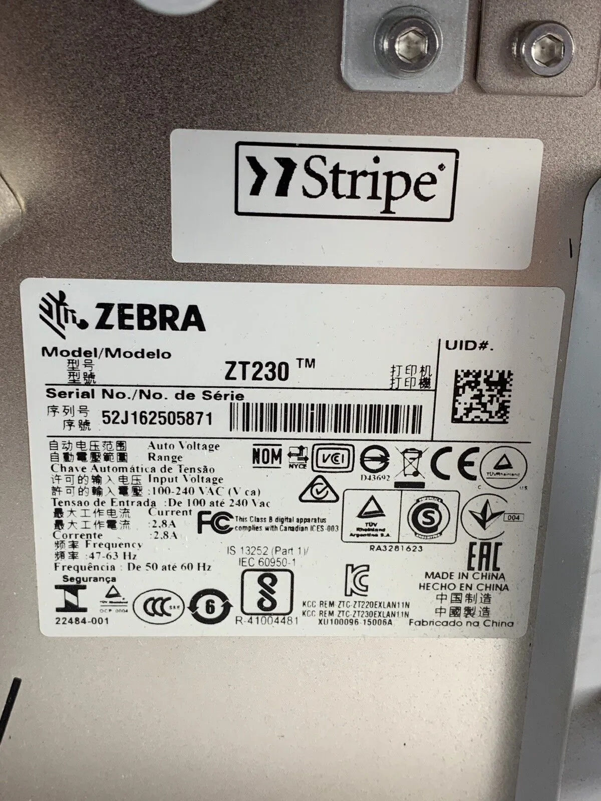 Zebra ZT230 Thermal Transfer Label Printer Serial Network USB Tested Bad Buttons