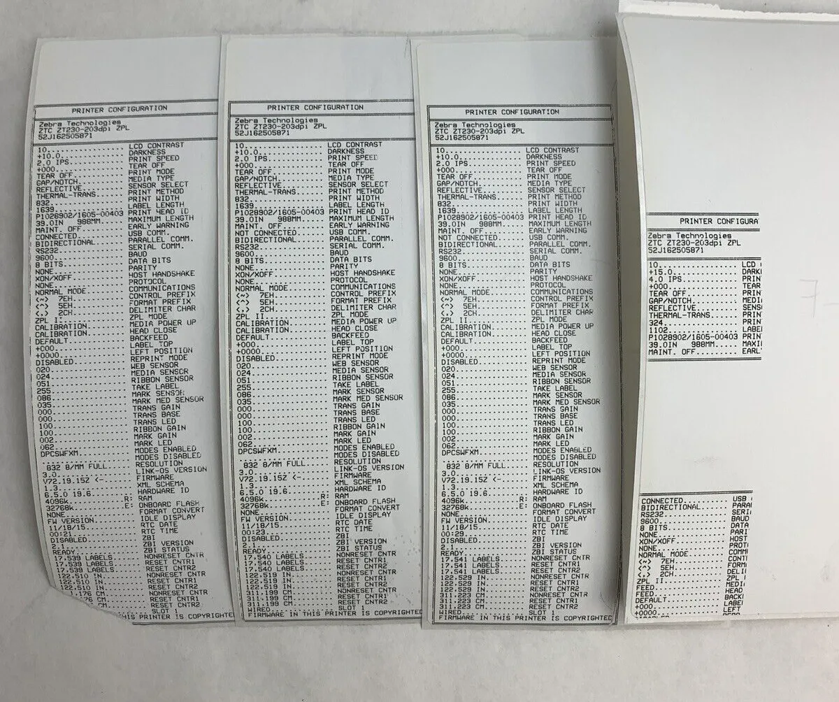 Zebra ZT230 Thermal Transfer Label Printer Serial Network USB Tested Bad Buttons